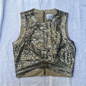 SAYLOR Metallic Sequin Crop Top Size Small